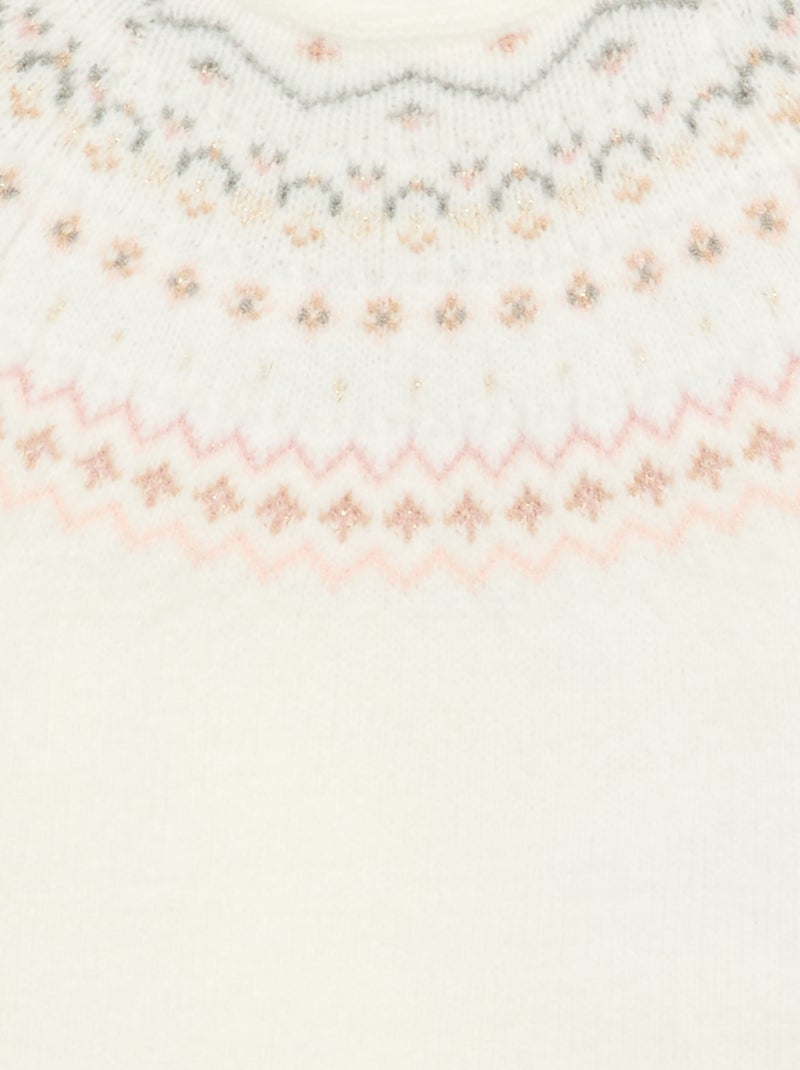Maglione jacquard a maglia grossa Bianco - Kiabi