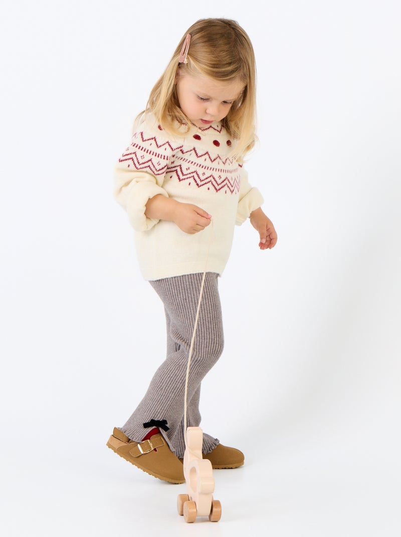 Maglione jacquard a maglia grossa Bianco - Kiabi