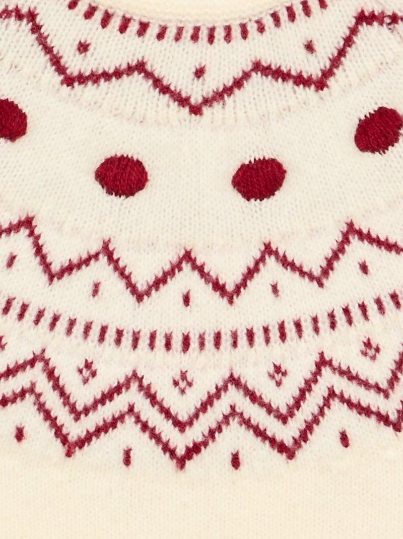 Maglione jacquard a maglia grossa Bianco - Kiabi