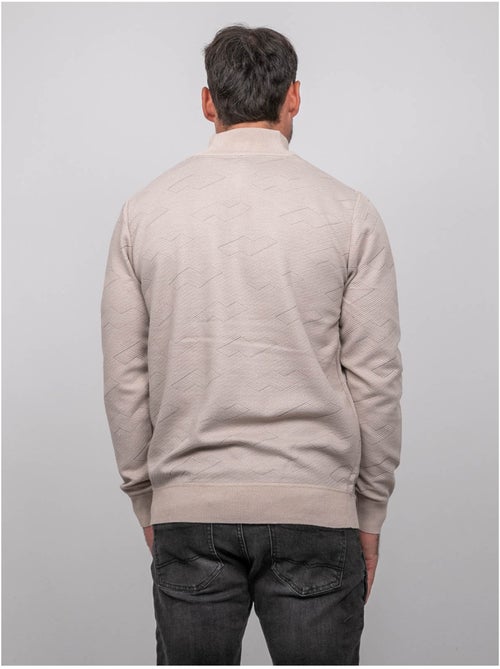 Maglione jacquard con collo camionista e zip lamaton - Kiabi