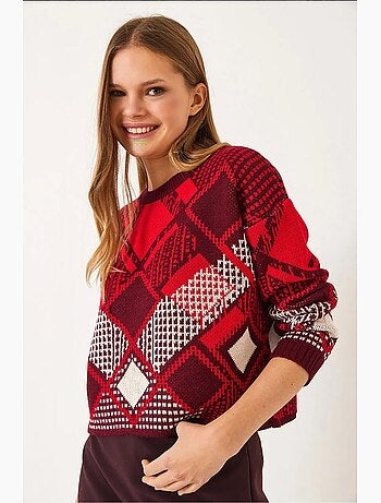 Maglione jacquard con motivo baklava lucci