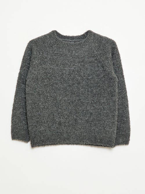 Maglione jacquard girocollo tinta unita - Kiabi