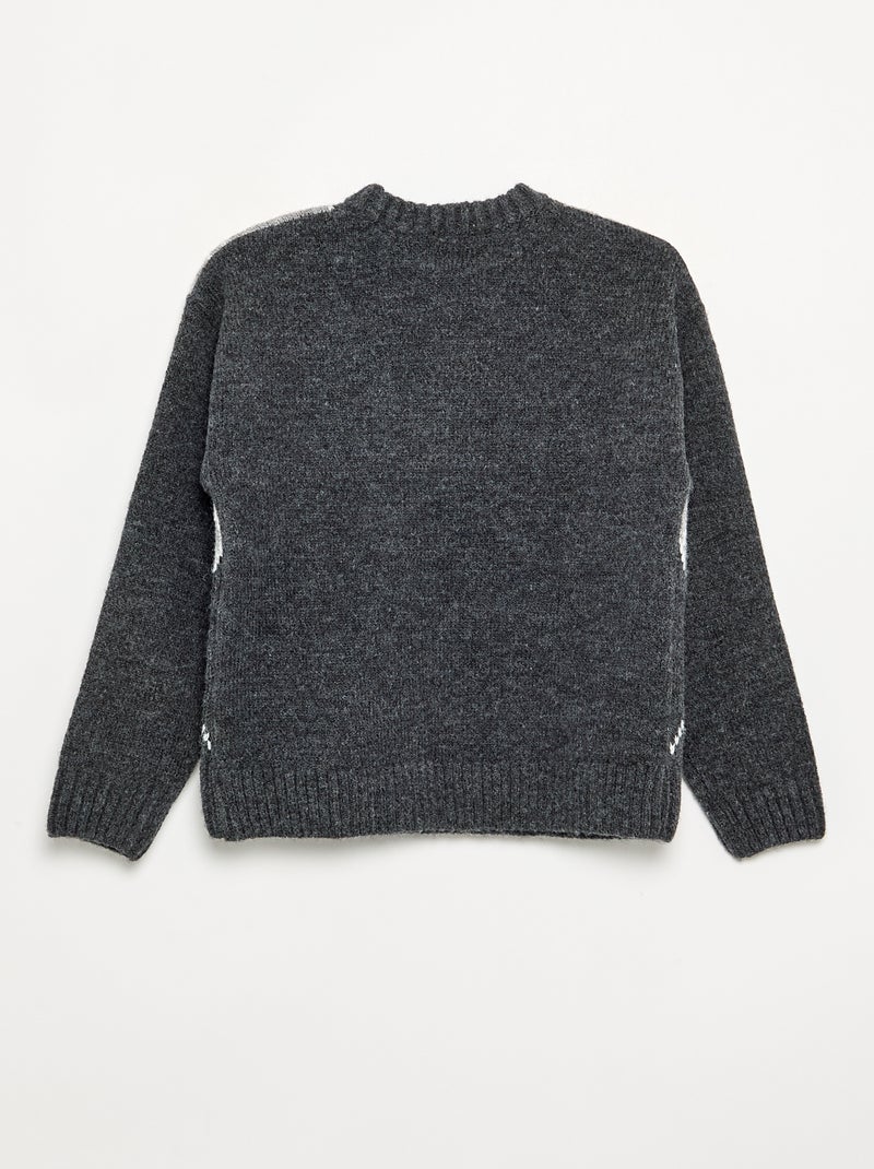 Maglione jacquard Grigio - Kiabi