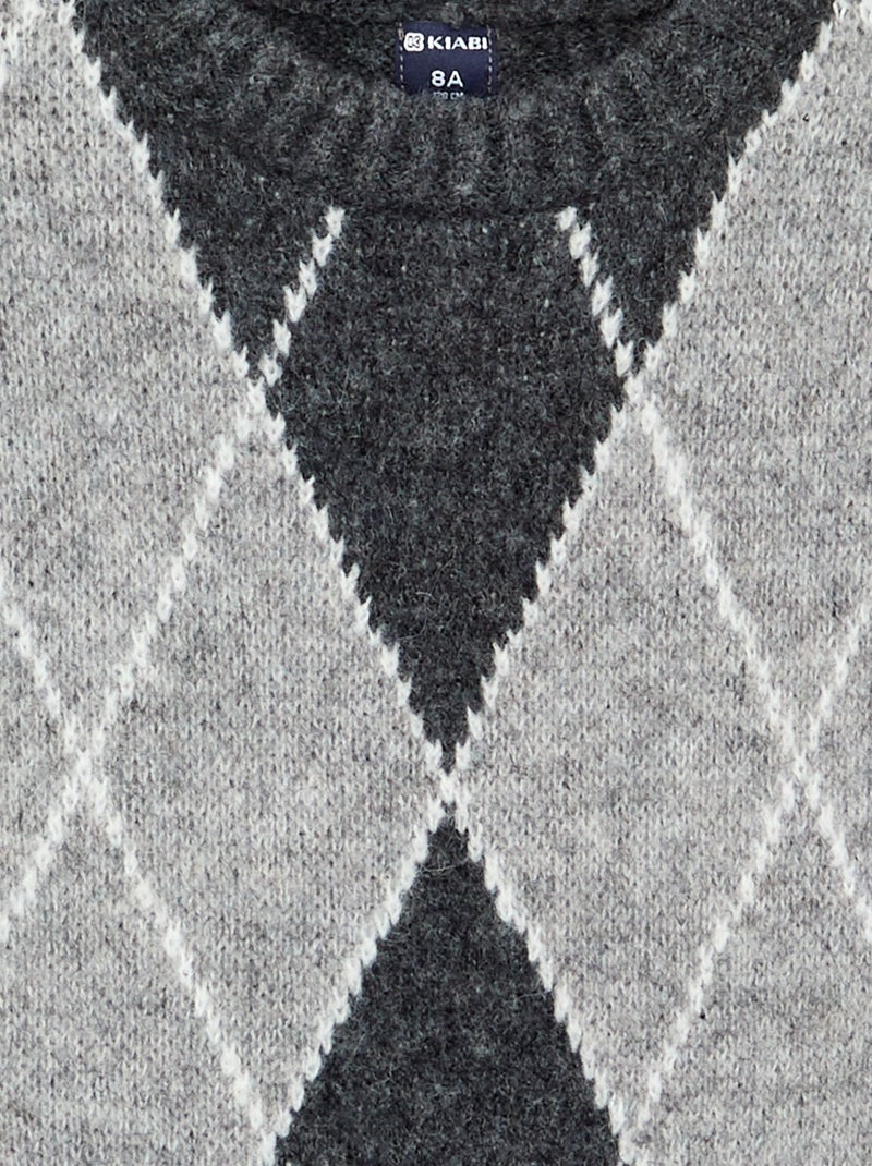 Maglione jacquard Grigio - Kiabi