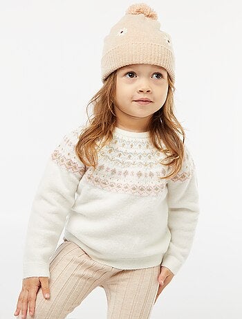 Maglione jacquard in maglia fluffy