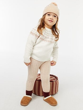 Maglione jacquard in maglia fluffy