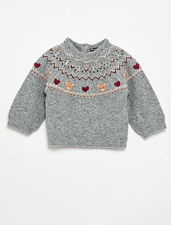 Maglione jacquard natalizio in maglia grossa