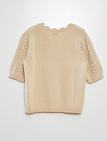 Maglione lavorato a maglia a maniche corte con scollo a V 'JDY'