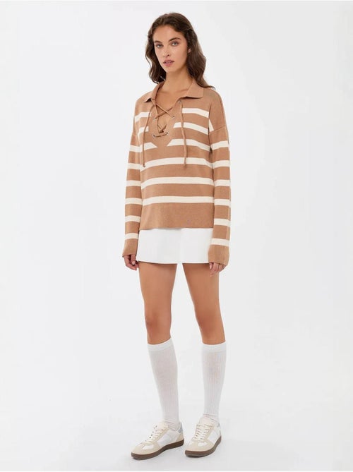 Maglione lavorato a maglia a righe rilassato - Kiabi Maglione lavorato a maglia a righe rilassato - Kiabi