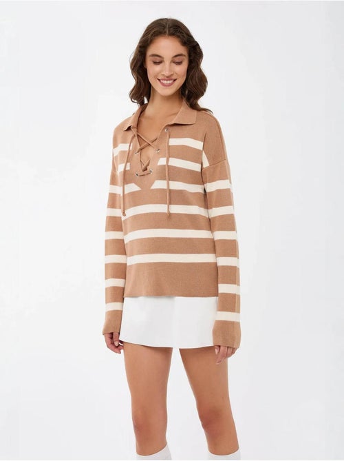 Maglione lavorato a maglia a righe rilassato - Kiabi Maglione lavorato a maglia a righe rilassato - Kiabi
