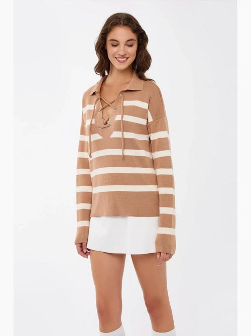 Maglione lavorato a maglia a righe rilassato hiccup - Kiabi Maglione lavorato a maglia a righe rilassato hiccup - Kiabi