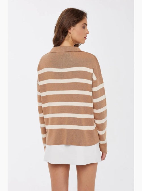 Maglione lavorato a maglia a righe rilassato hiccup - Kiabi Maglione lavorato a maglia a righe rilassato hiccup - Kiabi