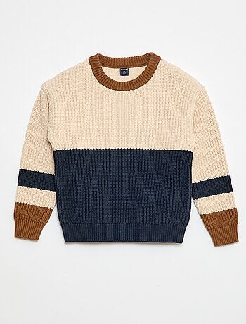Maglione in maglia con motivo color block