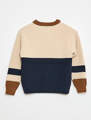 Maglione in maglia con motivo color block