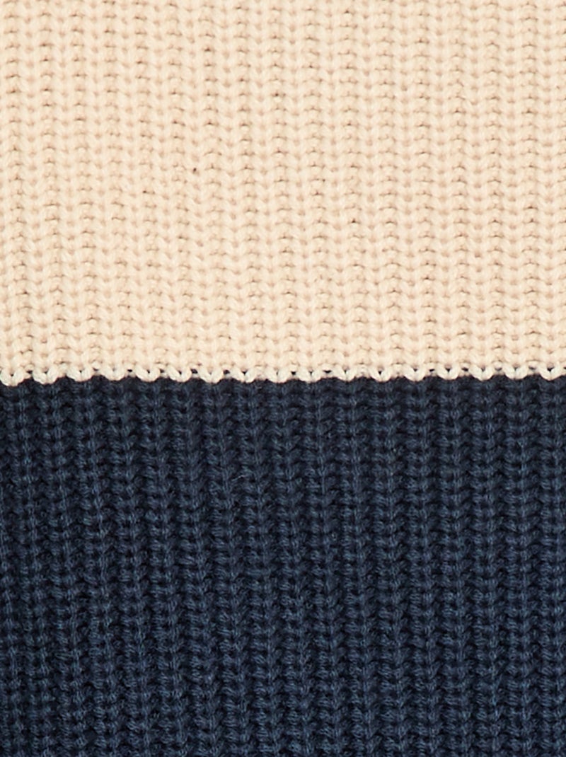 Maglione lavorato a maglia color block Beige - Kiabi