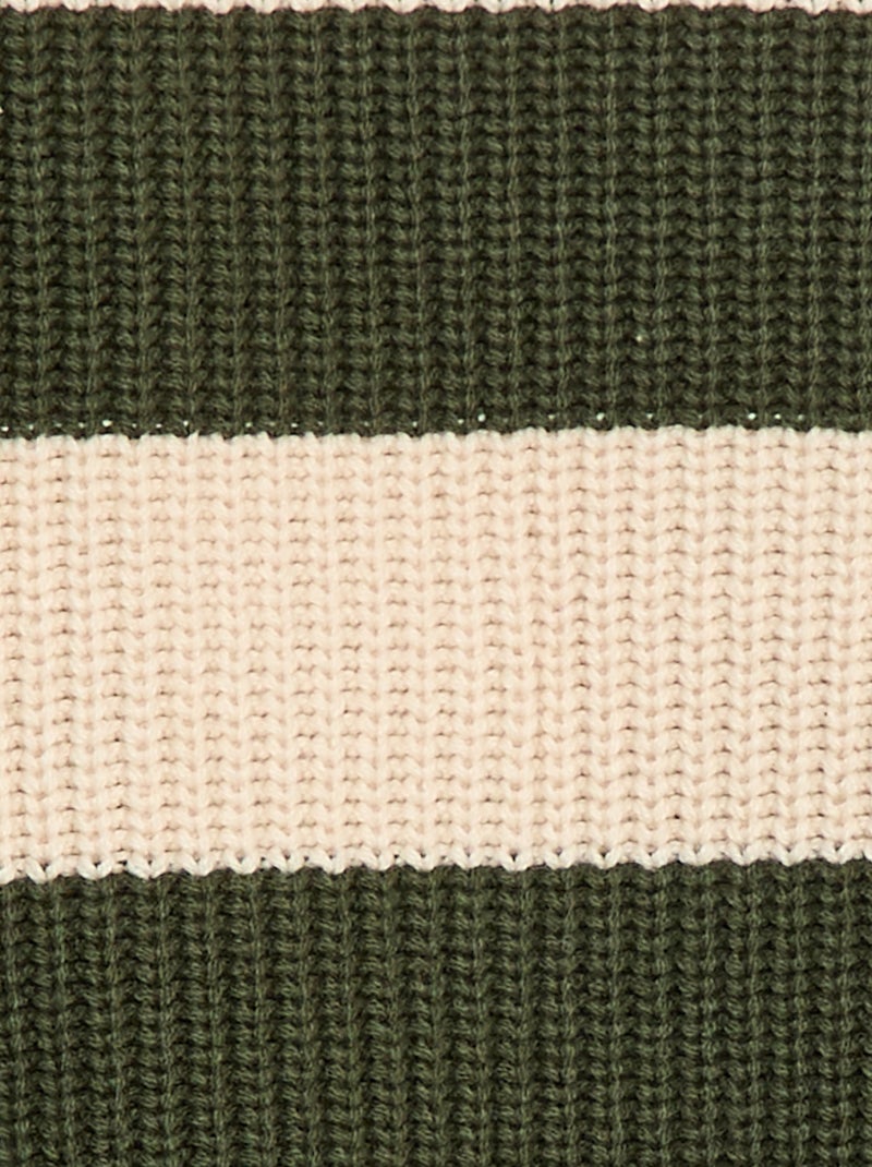 Maglione lavorato a maglia color block Verde - Kiabi