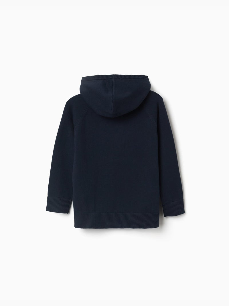 Maglione lavorato a maglia con cappuccio B&S Blu Blu - Kiabi