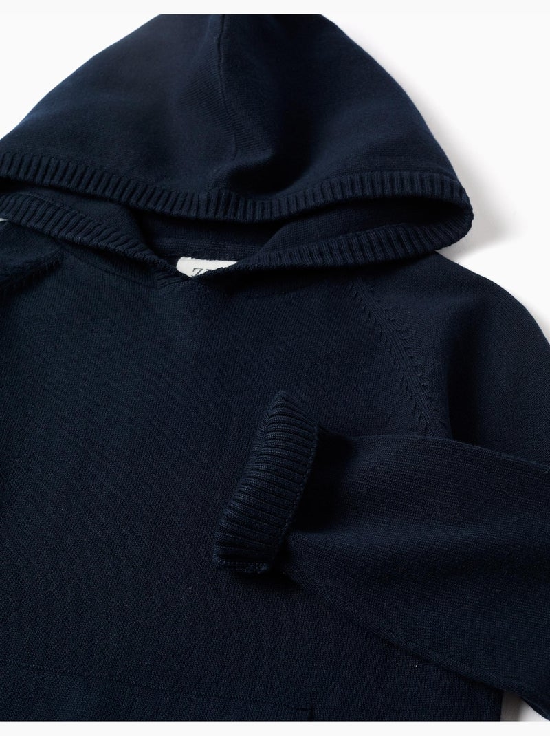 Maglione lavorato a maglia con cappuccio B&S Blu Blu - Kiabi