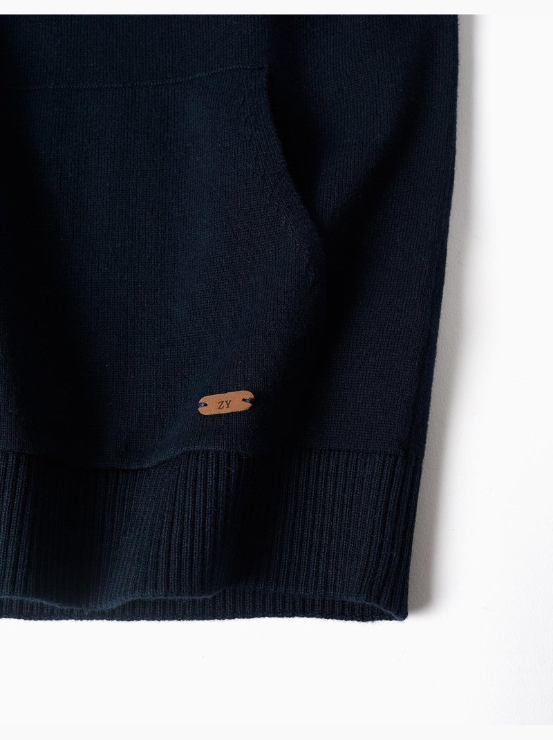 Maglione lavorato a maglia con cappuccio B&S Blu Blu - Kiabi
