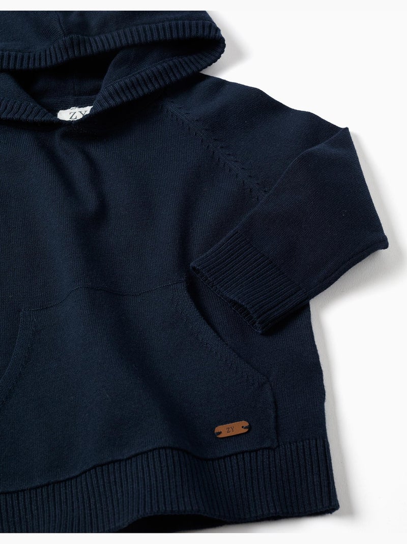 Maglione lavorato a maglia con cappuccio B&S Blu Blu - Kiabi