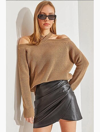 Maglione lavorato a maglia con cinturino incrociato lucci