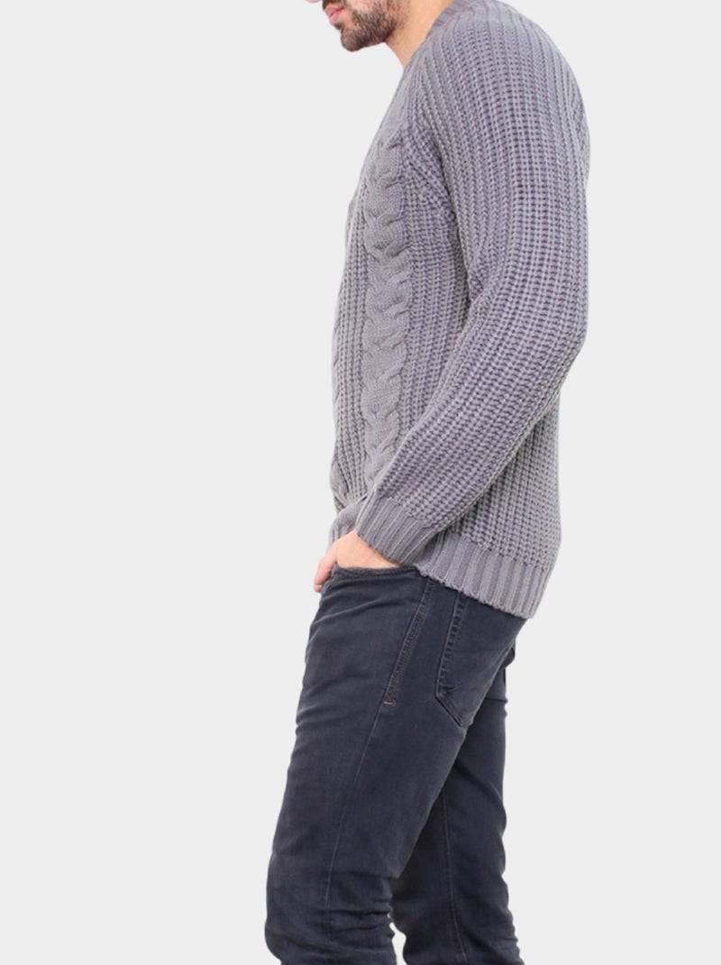 Maglione lavorato a maglia con collo alto Grigio - Kiabi