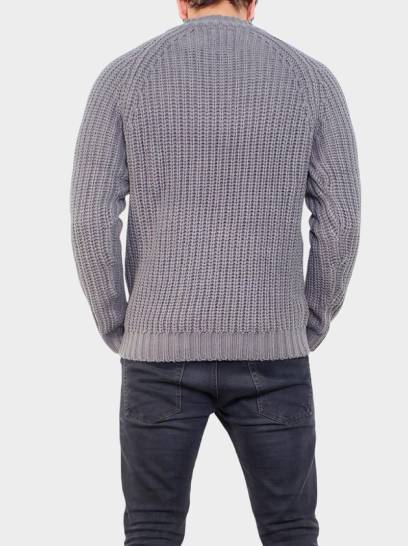 Maglione lavorato a maglia con collo alto Grigio - Kiabi