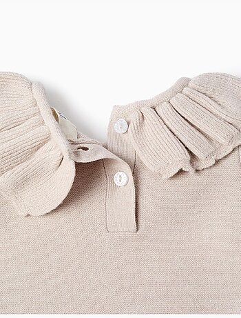 Maglione lavorato a maglia con collo arricciato + pantaloni