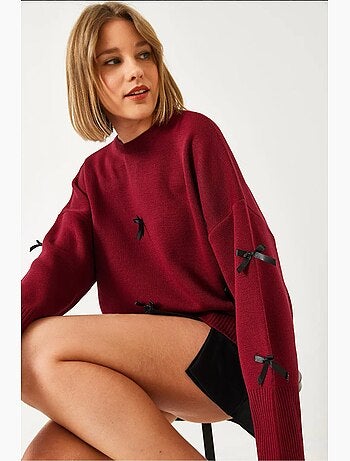 Maglione lavorato a maglia con dettaglio fiocco lucci