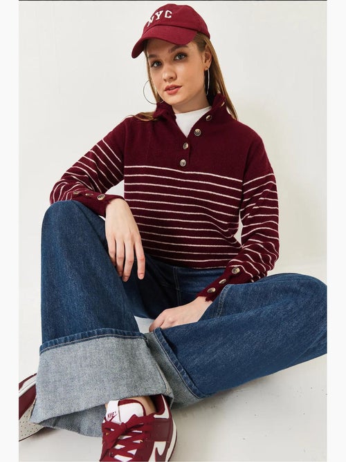 Maglione lavorato a maglia con maniche abbottonate lucci - Kiabi