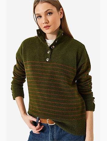 Maglione lavorato a maglia con maniche abbottonate lucci