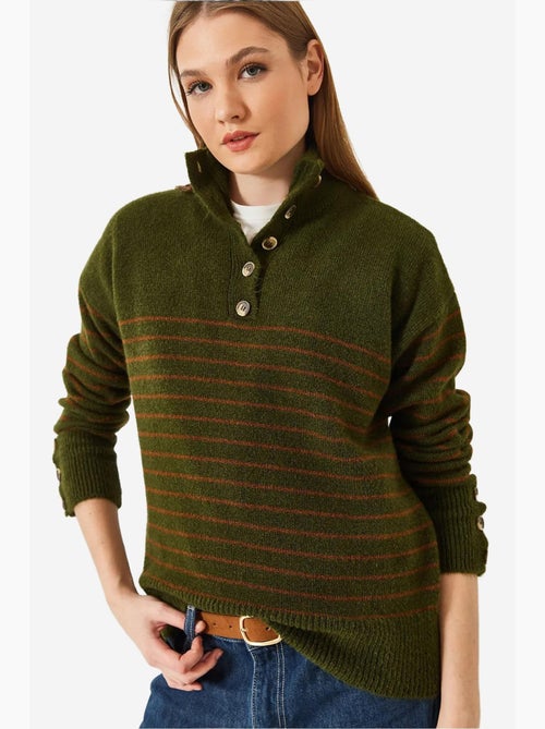 Maglione lavorato a maglia con maniche abbottonate lucci - Kiabi