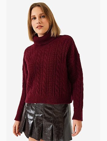 Maglione lavorato a maglia con motivo a collo alto lucci