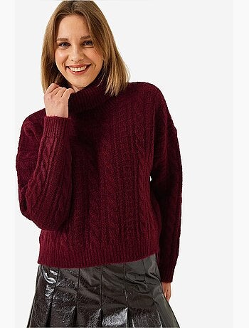 Maglione lavorato a maglia con motivo a collo alto lucci