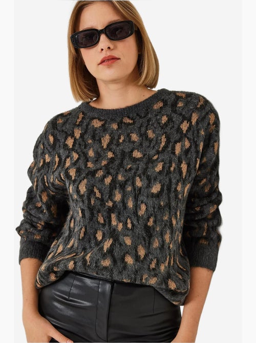 Maglione lavorato a maglia con motivo a girocollo lucci - Kiabi Maglione lavorato a maglia con motivo a girocollo lucci - Kiabi