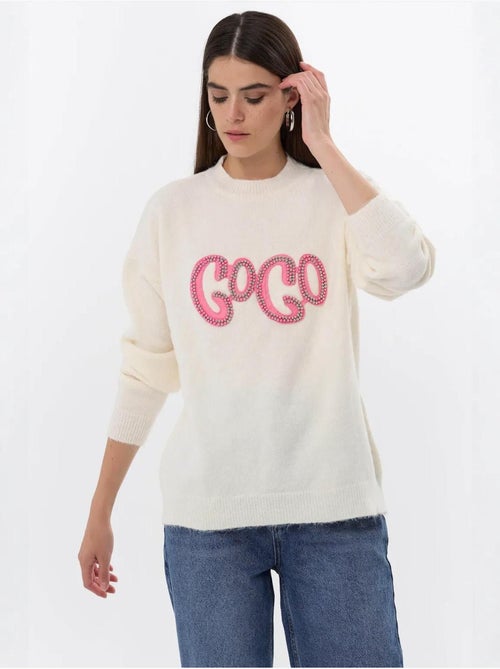Maglione lavorato a maglia con pietre - Kiabi Maglione lavorato a maglia con pietre - Kiabi