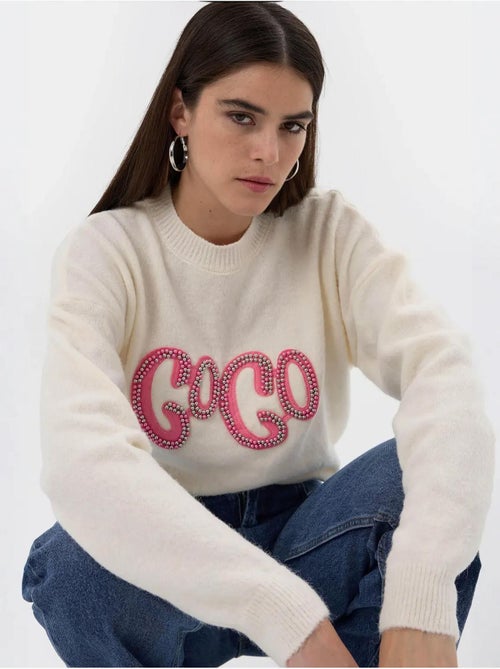 Maglione lavorato a maglia con pietre - Kiabi Maglione lavorato a maglia con pietre - Kiabi