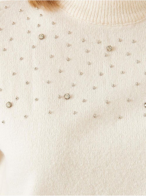 Maglione lavorato a maglia con pietre decorate lucci - Kiabi Maglione lavorato a maglia con pietre decorate lucci - Kiabi