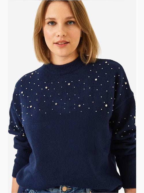 Maglione lavorato a maglia con pietre decorate lucci - Kiabi Maglione lavorato a maglia con pietre decorate lucci - Kiabi
