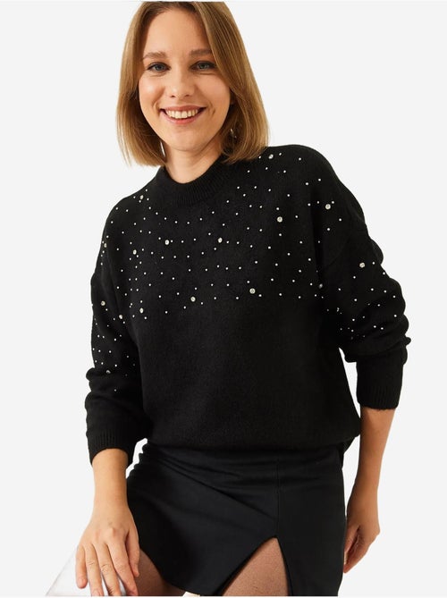 Maglione lavorato a maglia con pietre decorate lucci - Kiabi Maglione lavorato a maglia con pietre decorate lucci - Kiabi