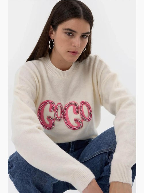 Maglione lavorato a maglia con pietre hiccup - Kiabi Maglione lavorato a maglia con pietre hiccup - Kiabi