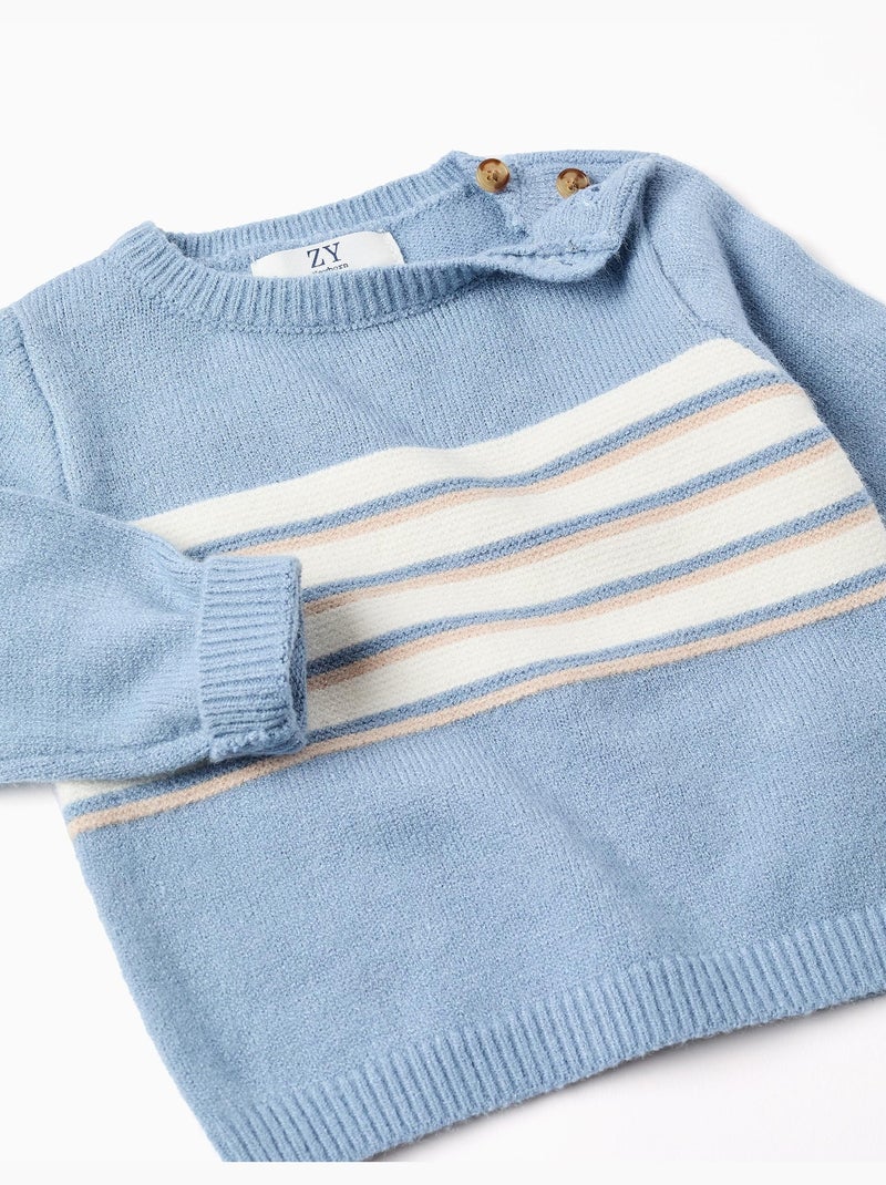 Maglione lavorato a maglia con righe Blu chiaro - Kiabi