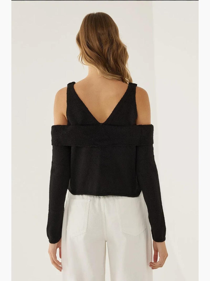 Maglione lavorato a maglia con ritaglio hiccup Nero - Kiabi