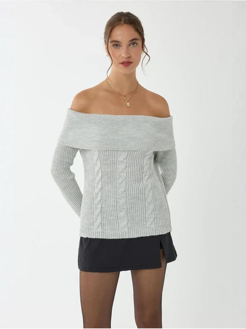 Maglione lavorato a maglia con spalle scoperte - Kiabi Maglione lavorato a maglia con spalle scoperte - Kiabi