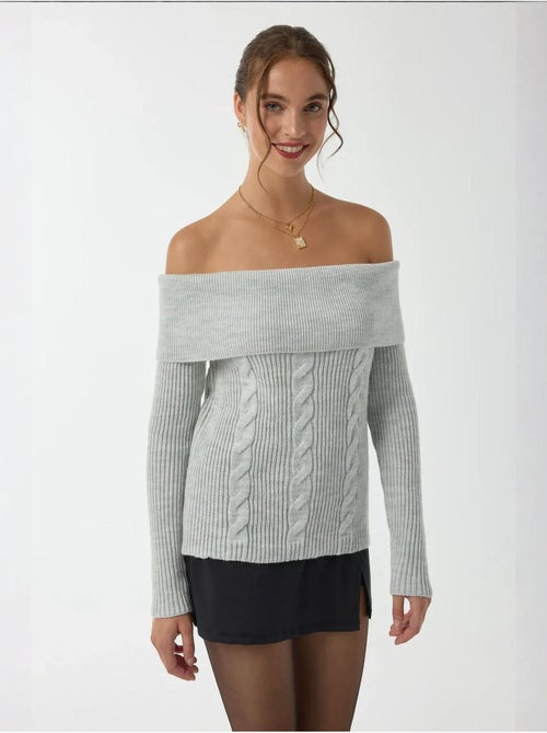 Maglione lavorato a maglia con spalle scoperte - Kiabi Maglione lavorato a maglia con spalle scoperte - Kiabi