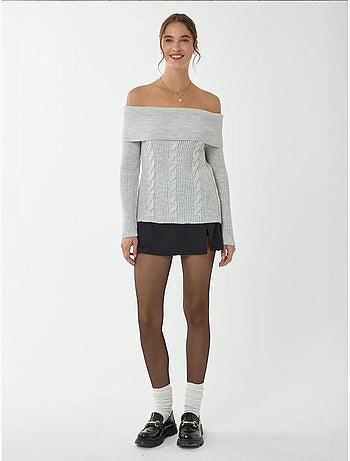 Maglione lavorato a maglia con spalle scoperte hiccup
