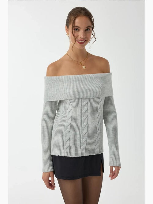 Maglione lavorato a maglia con spalle scoperte hiccup - Kiabi