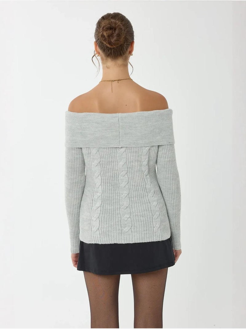 Maglione lavorato a maglia con spalle scoperte hiccup Beige naturale - Kiabi