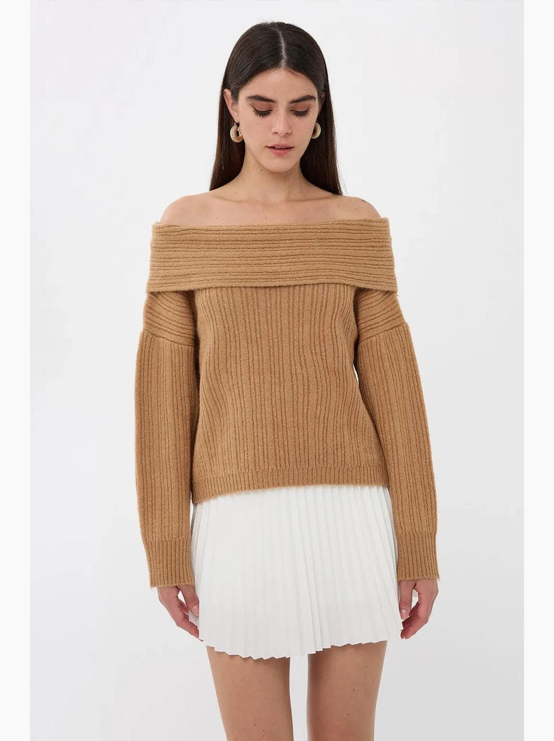 Maglione lavorato a maglia con spalle scoperte hiccup Marrone - Kiabi