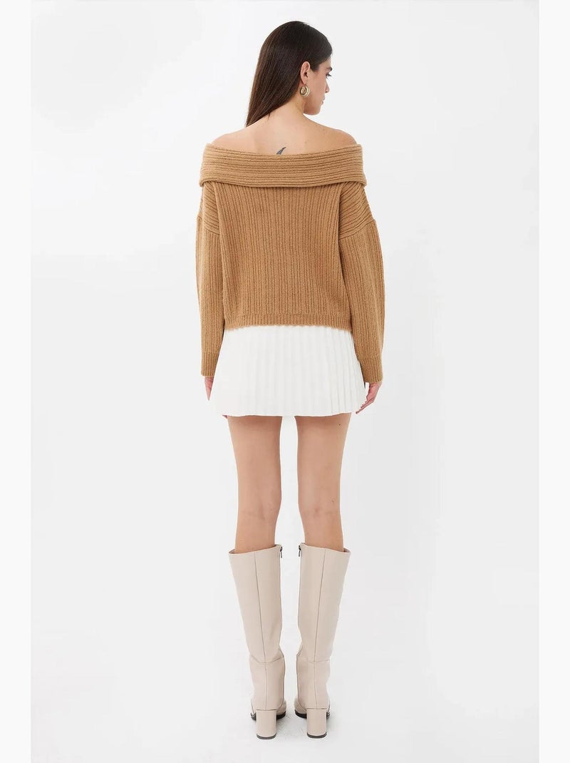 Maglione lavorato a maglia con spalle scoperte hiccup Marrone - Kiabi